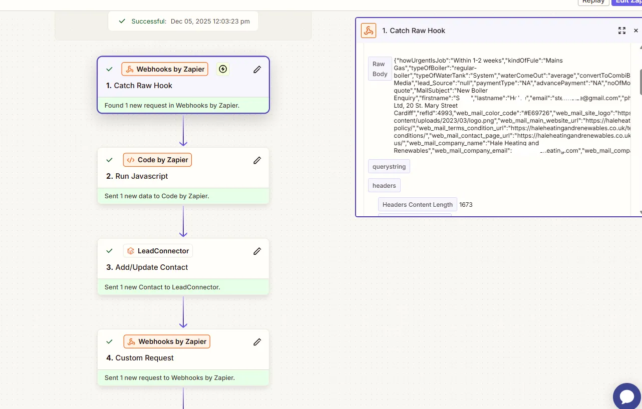 Zapier Webhook Capture